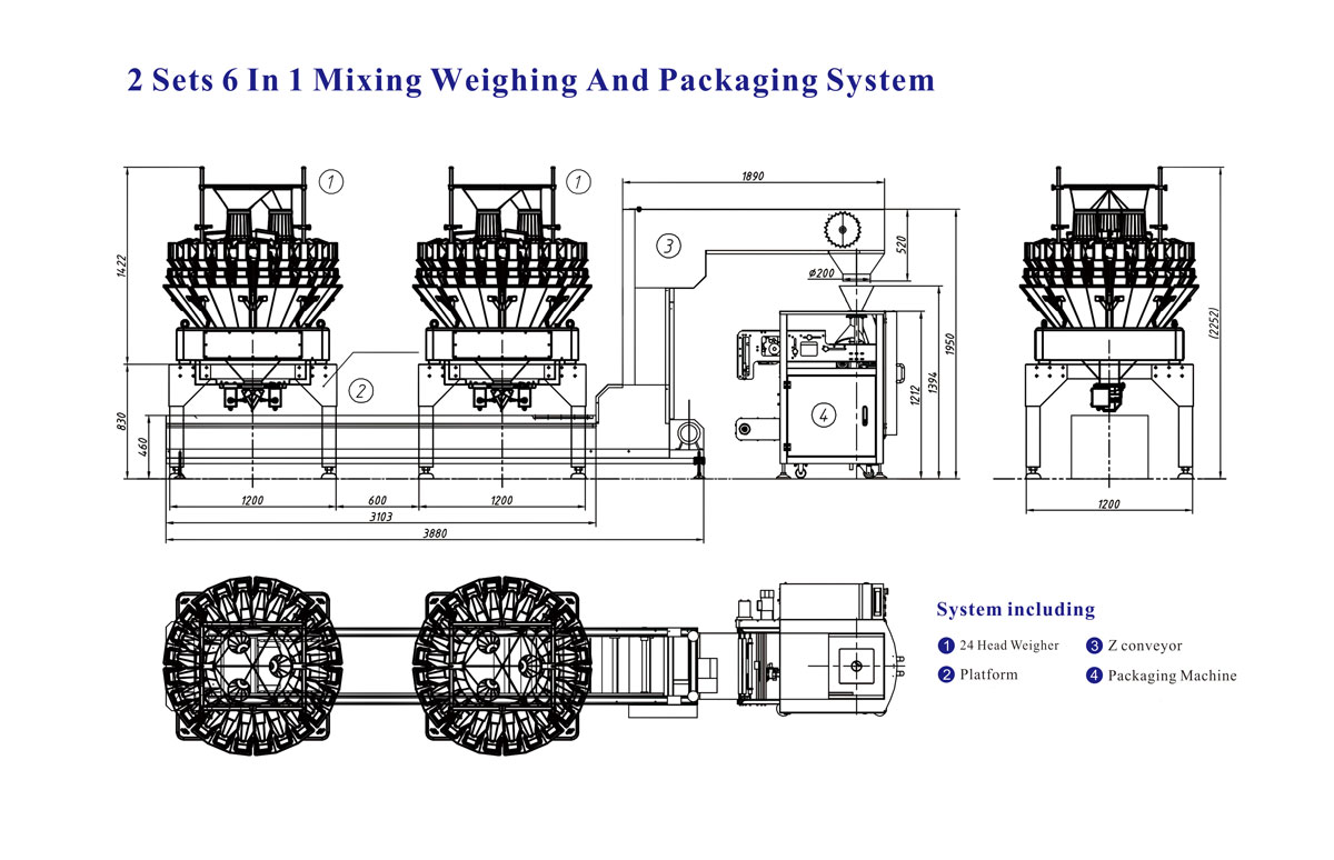 ??? ????? ?????? ??? ????? ????????? ?? ????? ????? ?????? ??????? ??????? High Productivity Mixing Products Packing Machine with Multihead Weigher for Snacks Food